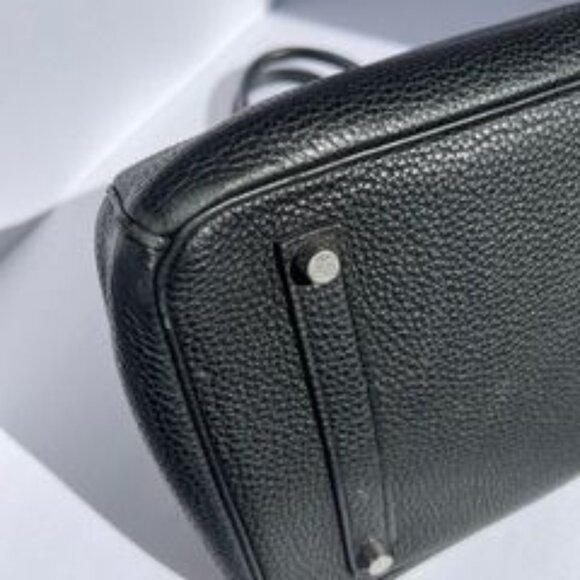 Authentic Hermes Birkin 35 Black Togo Leather Handbag With Palladium Hardware - Picture 7 of 16